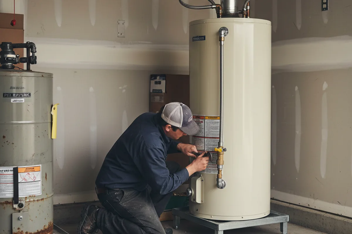 Water heater and shutoff valve replacement in Hettick