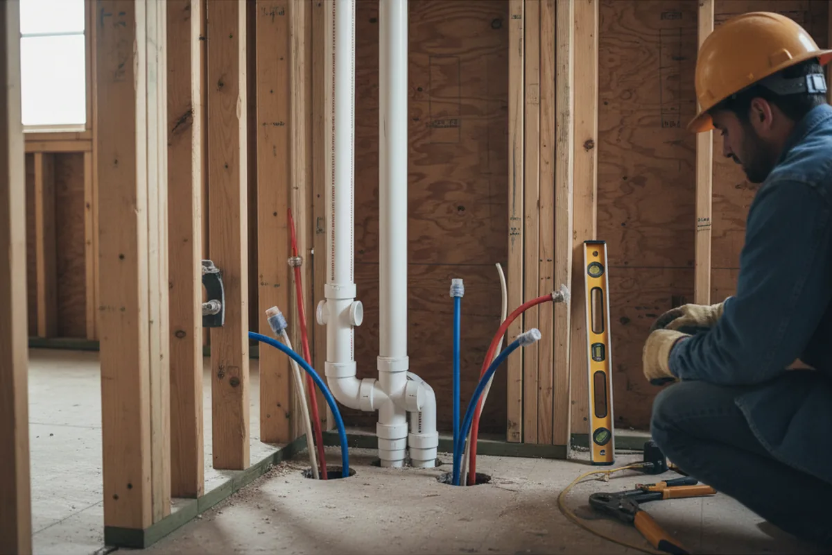 Drain and supply rough-in during Garbage Disposal Repair in Hettick