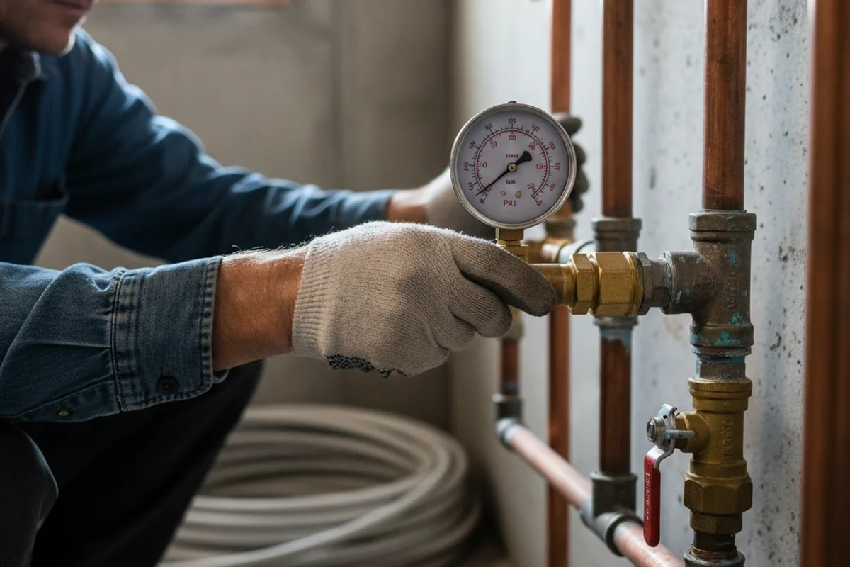Pressure testing a repaired line during Water Line Repair in Hettick